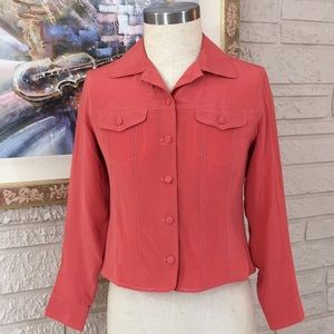 No Tag Silky Button Front Jean Style Jacket